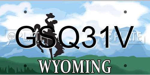 GSQ31V Wyoming License Plate