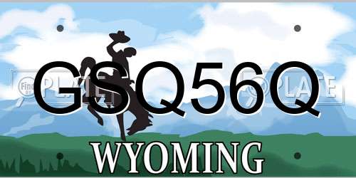 GSQ56Q Wyoming License Plate