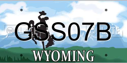 GSS07B Wyoming License Plate