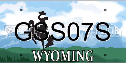 GSS07S Wyoming License Plate