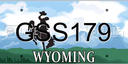 GSS179 Wyoming License Plate