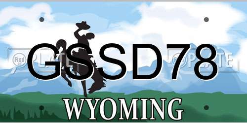 GSSD78 Wyoming License Plate