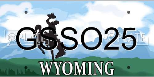 GSSO25 Wyoming License Plate