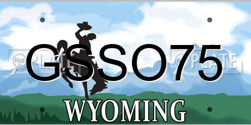 GSSO75 Wyoming License Plate