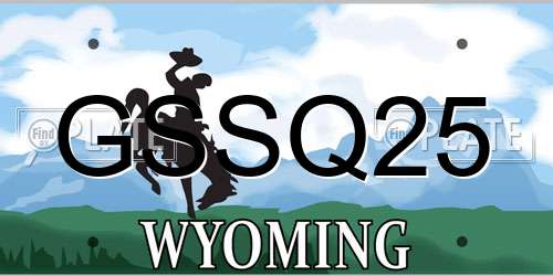 GSSQ25 Wyoming License Plate