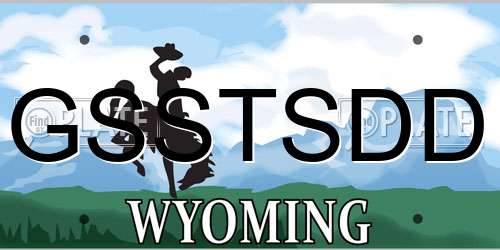 GSSTSDD Wyoming License Plate