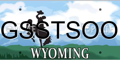 GSSTSOO Wyoming License Plate