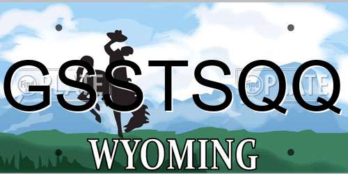 GSSTSQQ Wyoming License Plate