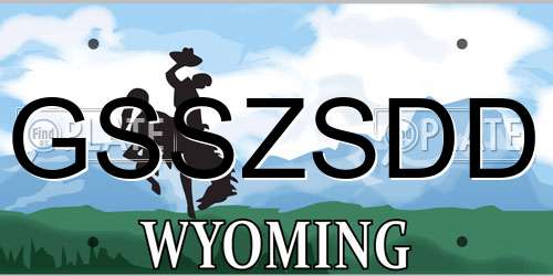 GSSZSDD Wyoming License Plate