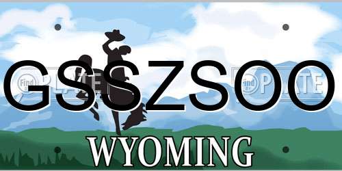 GSSZSOO Wyoming License Plate