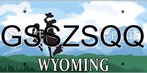 GSSZSQQ Wyoming License Plate