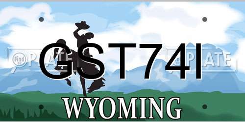 GST74I Wyoming License Plate