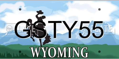 GSTY55 Wyoming License Plate