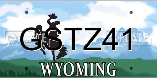 GSTZ41 Wyoming License Plate