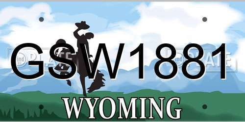 GSW1881 Wyoming License Plate