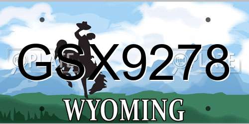 GSX9278 Wyoming License Plate