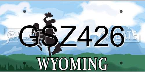 GSZ426 Wyoming License Plate