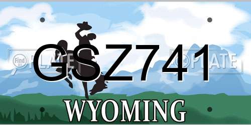 GSZ741 Wyoming License Plate