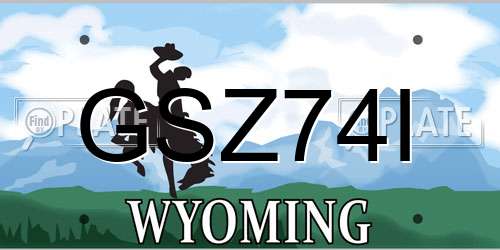 GSZ74I Wyoming License Plate