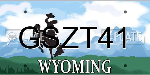 GSZT41 Wyoming License Plate