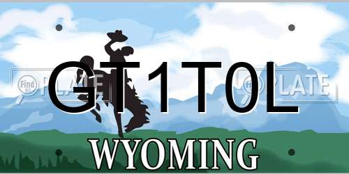 GT1T0L Wyoming License Plate