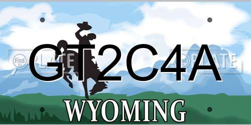 GT2C4A Wyoming License Plate