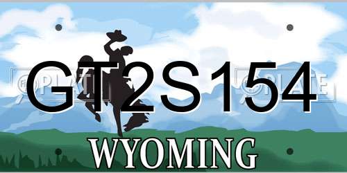 GT2S154 Wyoming License Plate