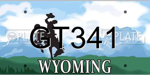 GT341 Wyoming License Plate