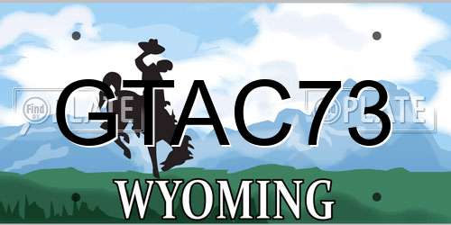 GTAC73 Wyoming License Plate
