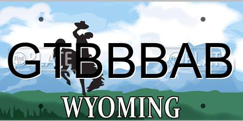 GTBBBAB Wyoming License Plate