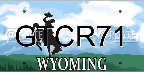 GTCR71 Wyoming License Plate
