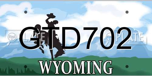 GTD702 Wyoming License Plate