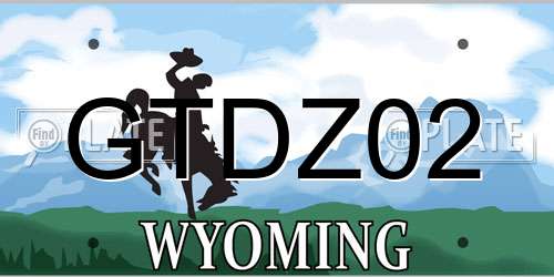 GTDZ02 Wyoming License Plate