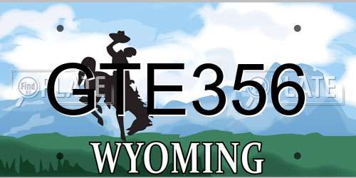 GTE356 Wyoming License Plate