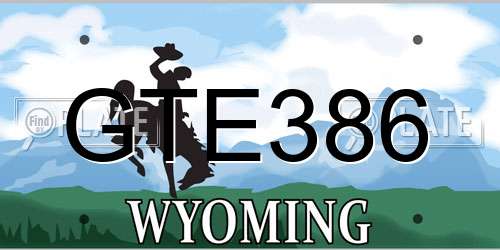 GTE386 Wyoming License Plate