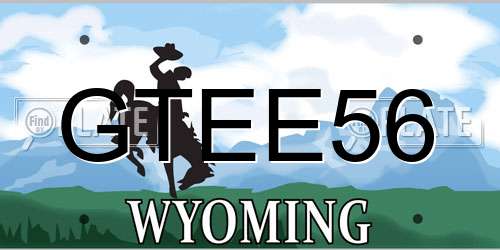 GTEE56 Wyoming License Plate