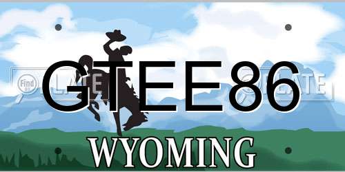 GTEE86 Wyoming License Plate