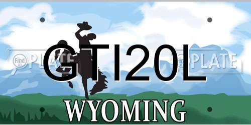 GTI20L Wyoming License Plate