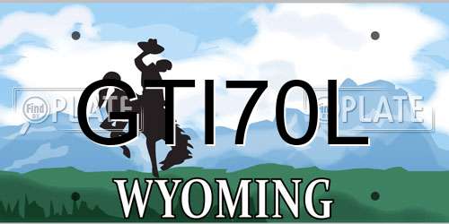 GTI70L Wyoming License Plate