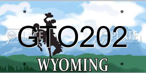 GTO202 Wyoming License Plate