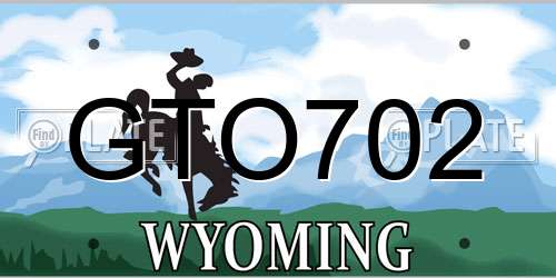 GTO702 Wyoming License Plate