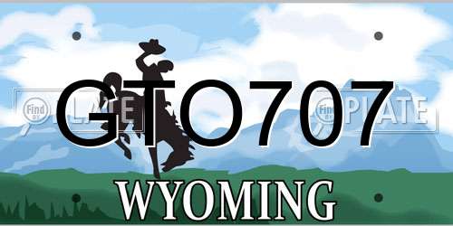 GTO707 Wyoming License Plate