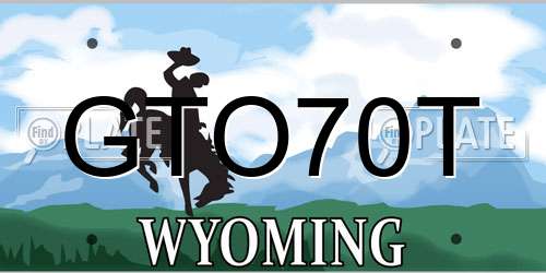GTO70T Wyoming License Plate