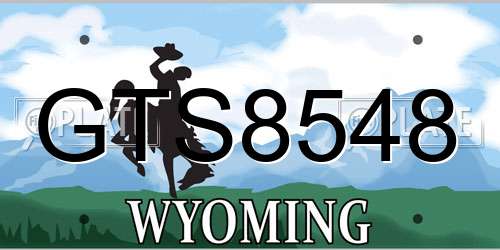 GTS8548 Wyoming License Plate