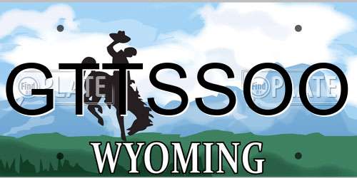 GTTSSOO Wyoming License Plate