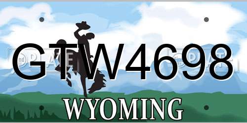 GTW4698 Wyoming License Plate