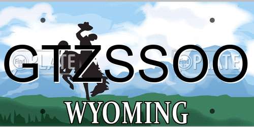 GTZSSOO Wyoming License Plate