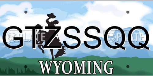 GTZSSQQ Wyoming License Plate