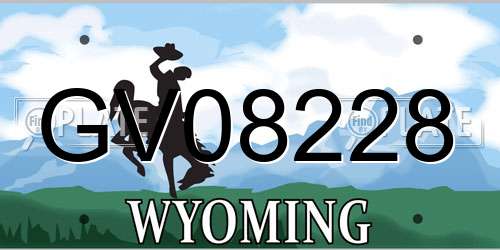 GV08228 Wyoming License Plate