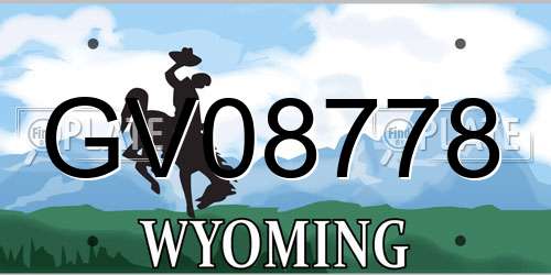 GV08778 Wyoming License Plate